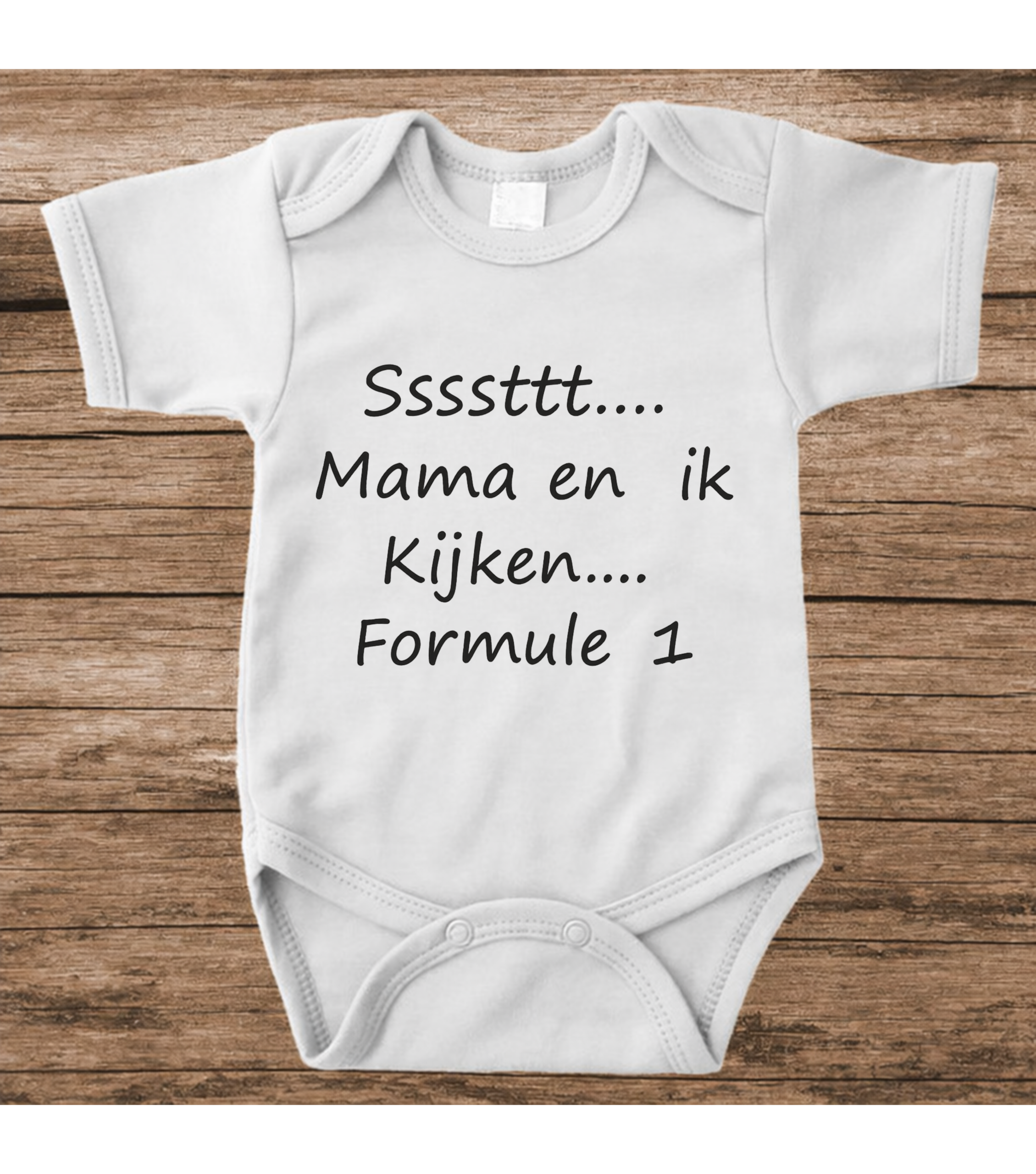 Romper Sssttt Mama en ik kijken formule 1 ZWART - Afbeelding 2