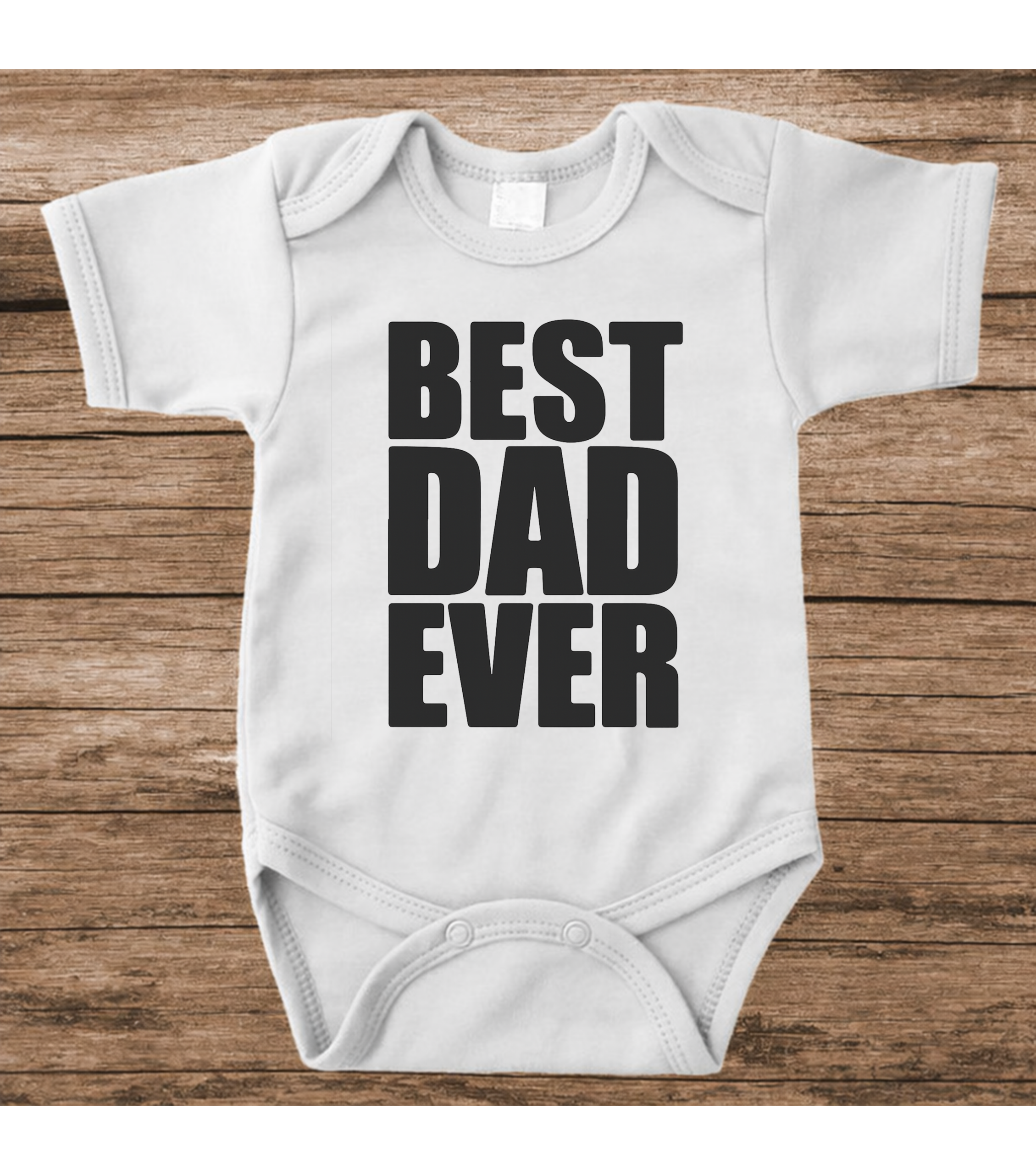Romper Best dad ever zwart - Afbeelding 2