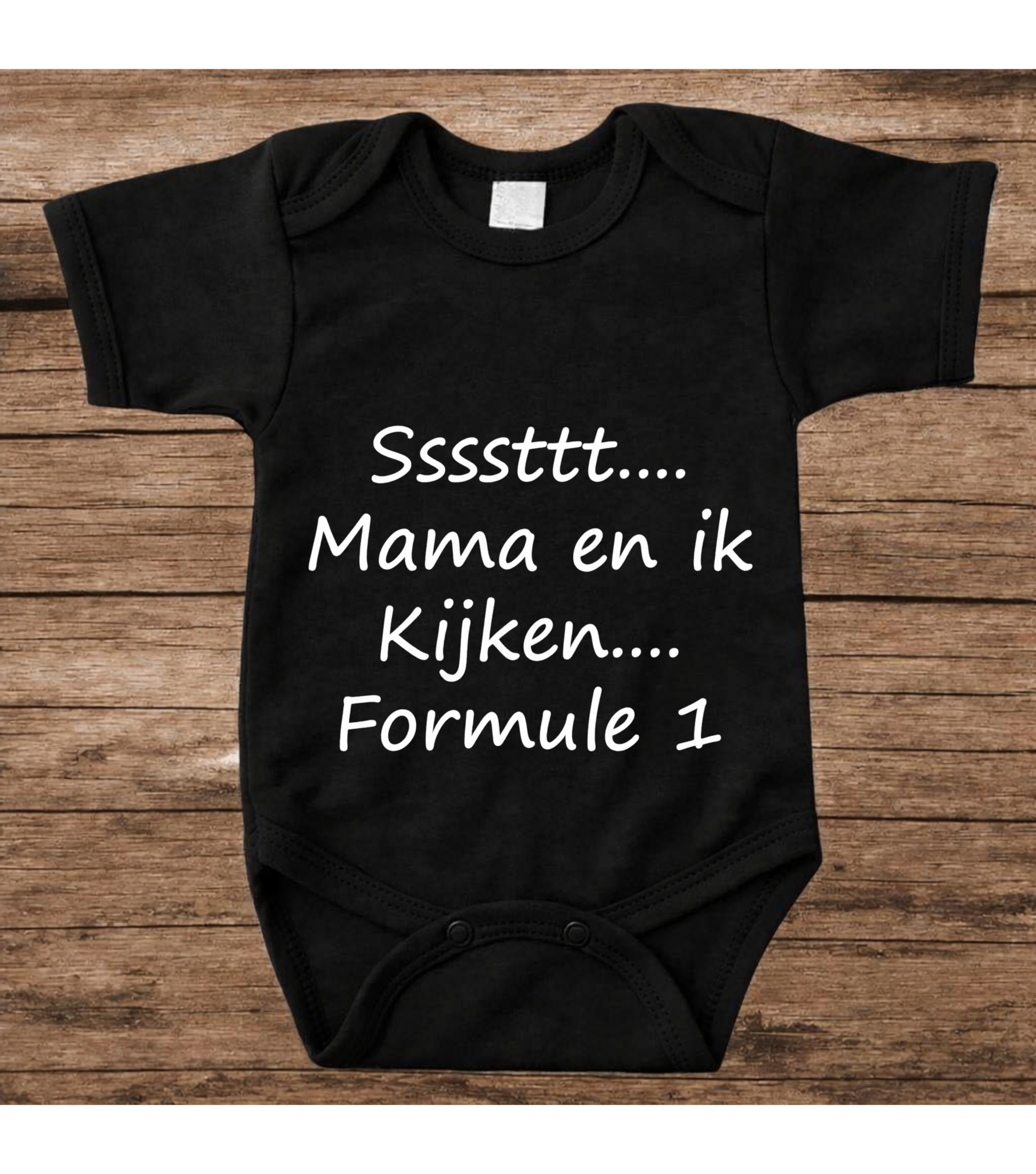 Romper Sssttt Mama en ik kijken formule 1 ZWART